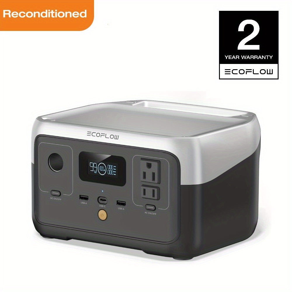 Portable Power Station EcoFlow RIVER 2 Reconditioned 240Wh Unit with AC Outlet and Four Recharge Methods
