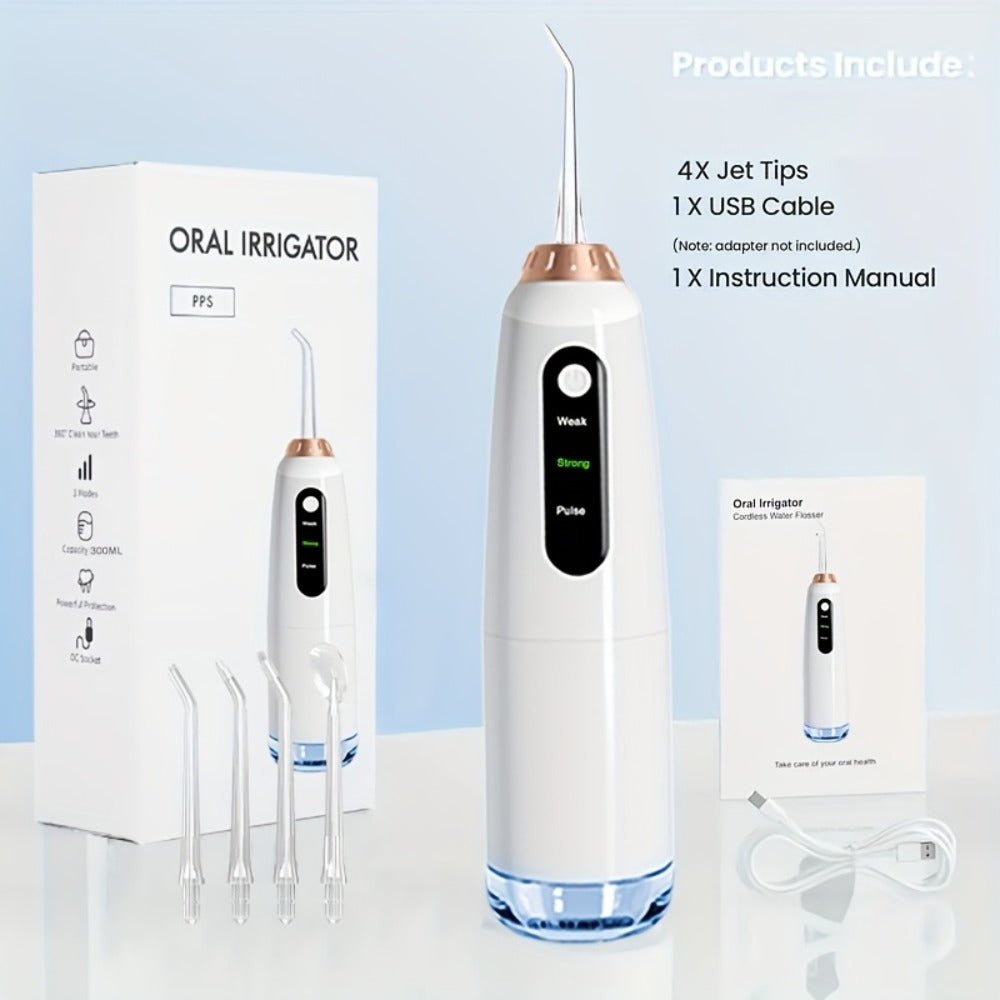 Electric Toothbrush Water Flosser Combo Set – 3 Modes USB Rechargeable Oral Care Kit with 4 Brush Heads & 4 Nozzles