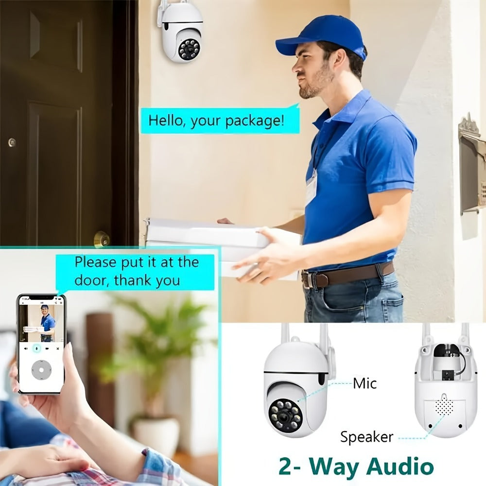 Indoor Security Camera 2-Pack with 355° Pan-Tilt, Dual-Band WiFi, Color Night Vision and SD or Cloud Storage