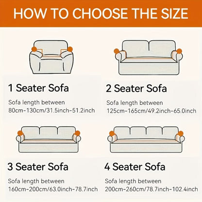 Sofa Cover Polar Fleece Modern Jacquard Elastic Slipcover with Elastic Fit for 1 to 4-Seater Sofas