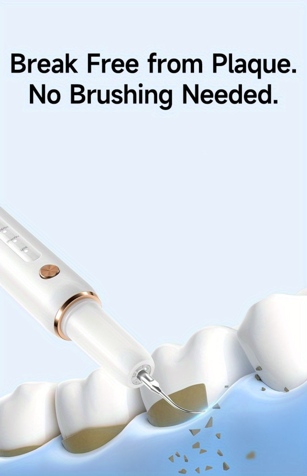 Ultrasonic Tartar Remover Electric Tooth Cleaner 5-Speed IPX6 Waterproof USB Rechargeable Dental Scaler
