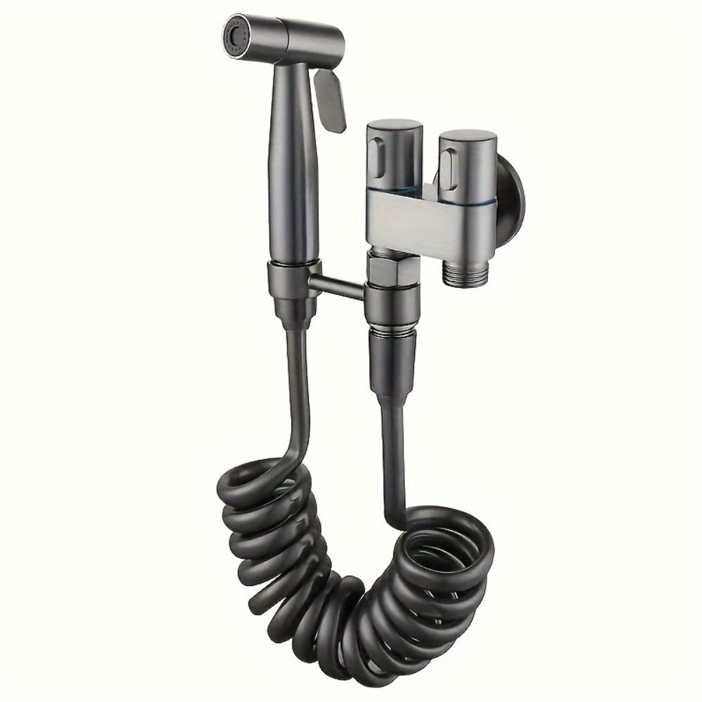 Bidet Toilet Spray Gun Angle Valve One In Two Out Handheld Flusher Booster Sprayer for Toilet for Entryways, Bedrooms and Living Spaces
