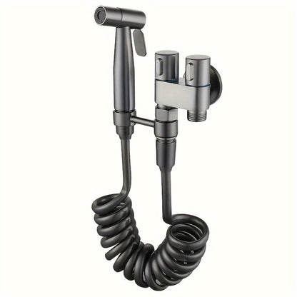 Bidet Toilet Spray Gun Angle Valve One In Two Out Handheld Flusher Booster Sprayer for Toilet for Entryways, Bedrooms and Living Spaces