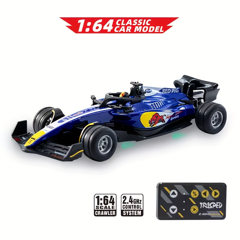 Mini RC Racing Car 1:64 Scale 2.4G Alloy Die-Cast 4WD Drift Toy Car with Lights & Adjustable Speed