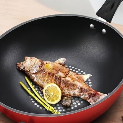 German Diamond Non-Stick Stir Fry Pan - Rice Stone Coating Smokeless Flat Bottom Wok for Induction Cooker Gas Stove