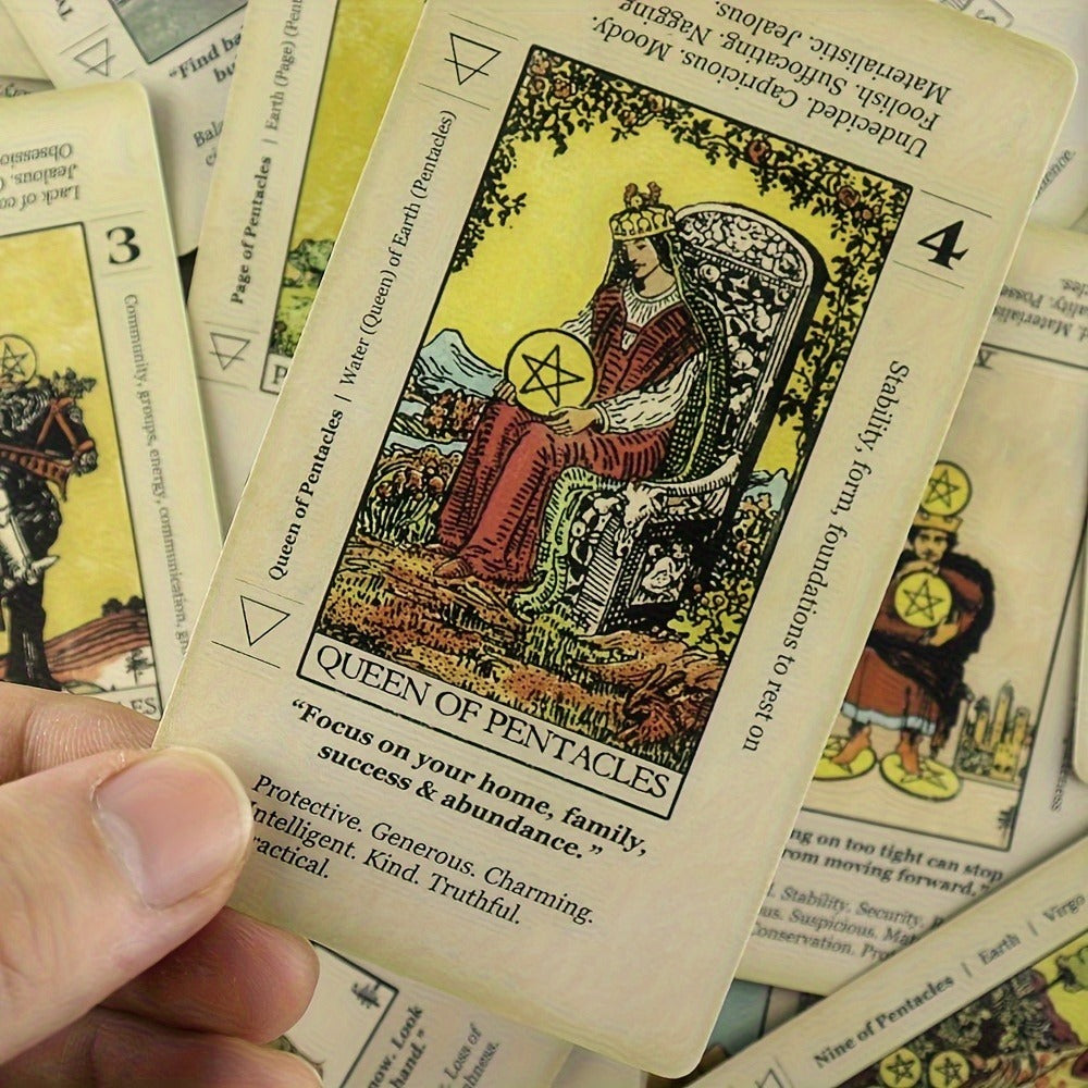 Tarot Cards 78-Card Deck with PDF Guidebook for Beginners – Complete Vintage Spiritual Reading Set, Full Major & Minor Arcana