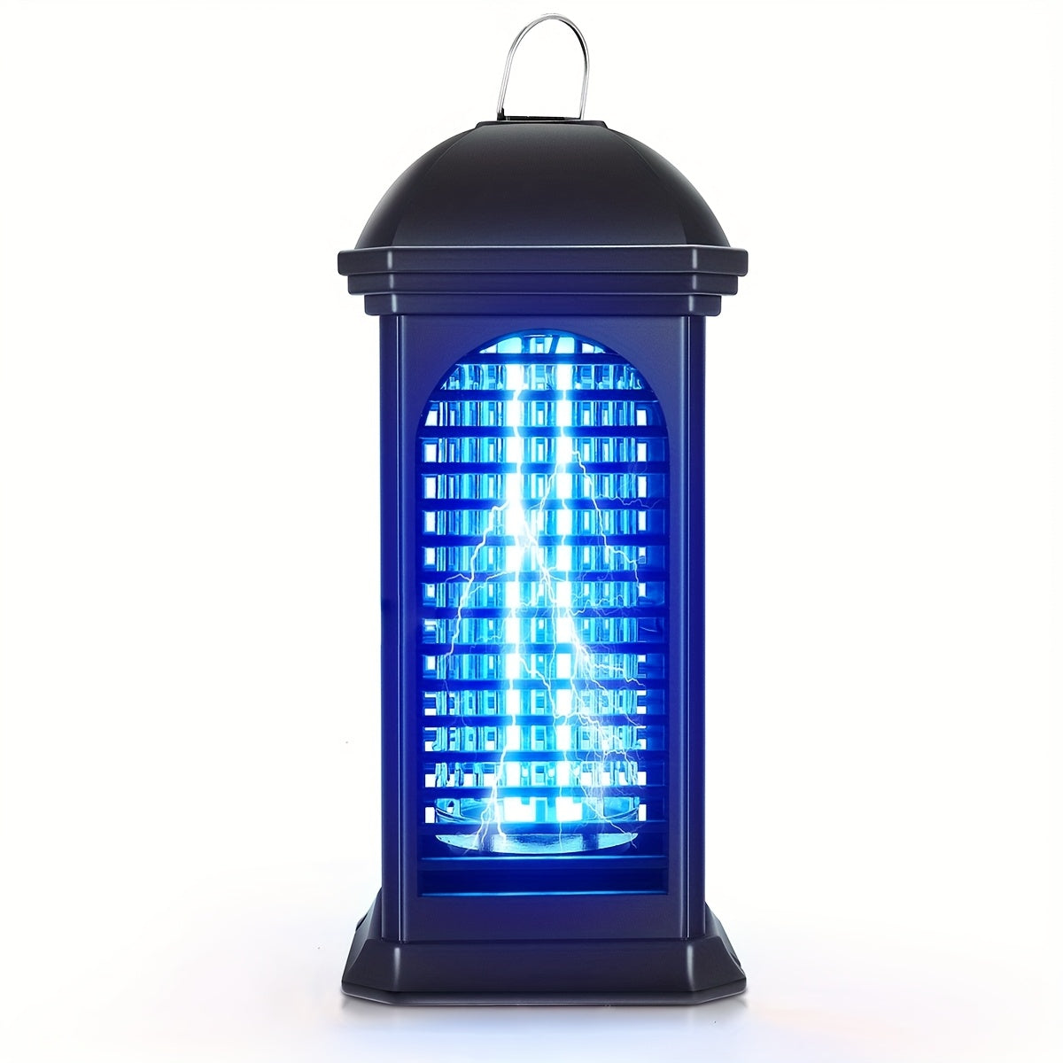 Cylindrical Plug-In Bug Zapper with Blue Grid Light in Black Single or Two-Piece Upgrade Options