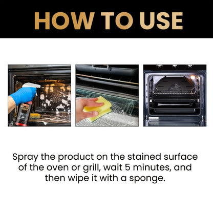 Oven Cleaner Foam Spray 3-Pack Stove & Grill Degreaser Removes Stubborn Baked-On Grease for Home Cooking, Dining and Outdoor Meals