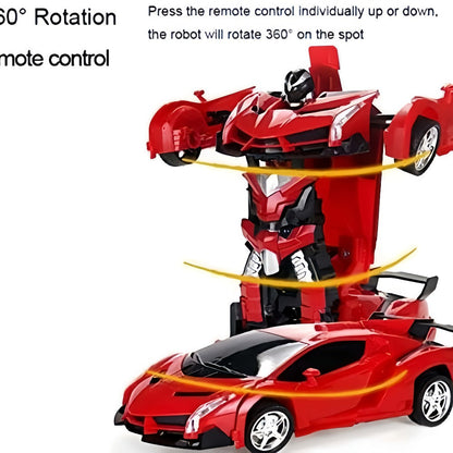 Transforming RC Robot Car for Kids 2.4GHz, One-Button Deformation Stunt Car 360 Drift LED Lights
