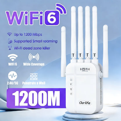 CP3600 WiFi Repeater Signal Booster 2.4GHz Wide Coverage, One-Button WPS Setup, Flexible Antenna Rotation