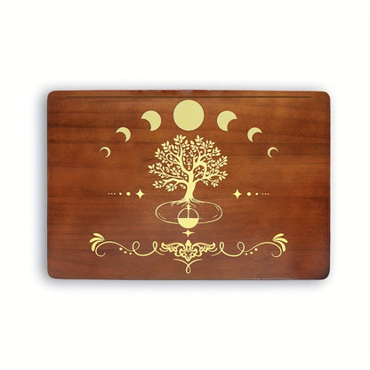 Crystal Display Stand Wooden Divining Table for Meditation Altar Witchcraft Decor - Bohemian Spiritual Tabletop Organizer for Crystals