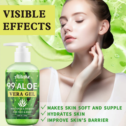 99% Pure Aloe Vera Gel 200ml / 7oz Fresh-Harvested Within 12 Hours for Bath Time, Home Spa and Personal Care