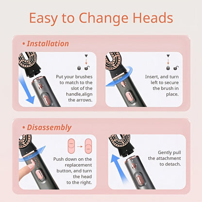 Negative Ion Hair Dryer Brush 4-in-1 Hot Air Styler, Curl, Straighten, Scalp Massage & Blow Dry, Adjustable Heat & Wind Speed