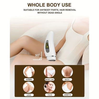 LEFINEE IPL Hair Removal Device with 999900 Flash-Counter Marking, Display and Black or White Editions