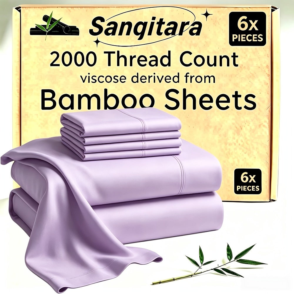 Cooling Fitted Sheet Bamboo Blend Ultra-Soft Deep Pocket Bed Sheet for Hot Sleepers Twin Full Queen King Size Machine Washable Breathable