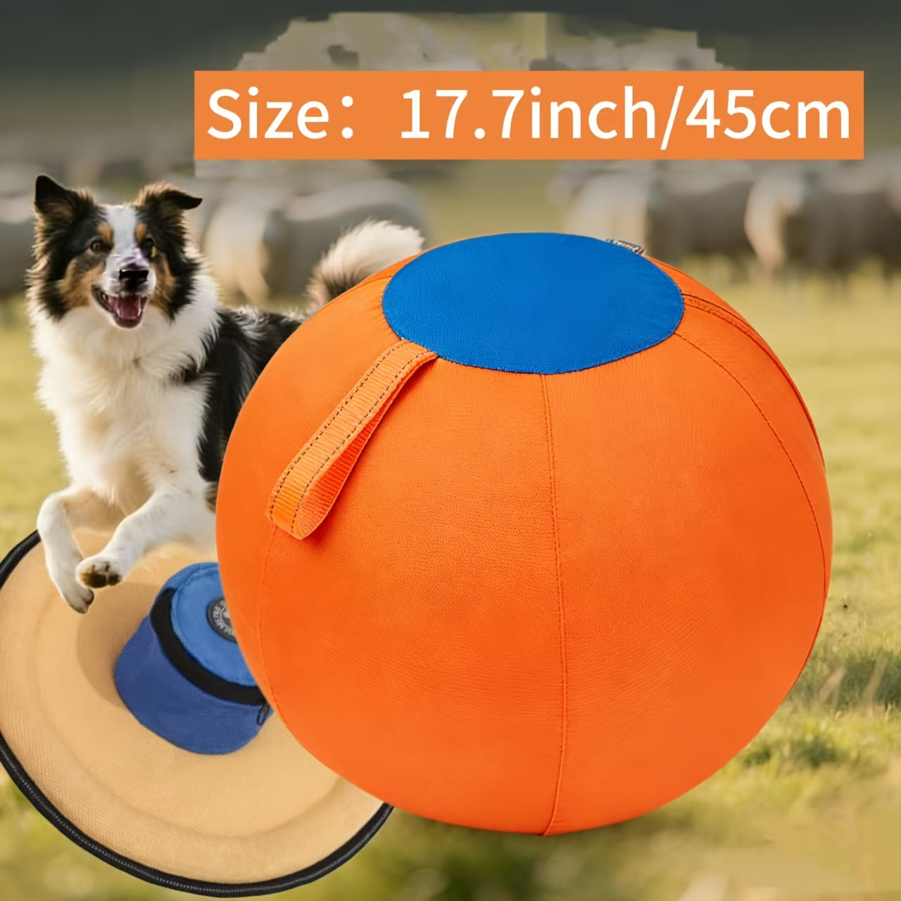 Dog Toy Large Inflatable Bear-Shaped Ball in Blue-Orange or Orange for Indoor and Outdoor Play