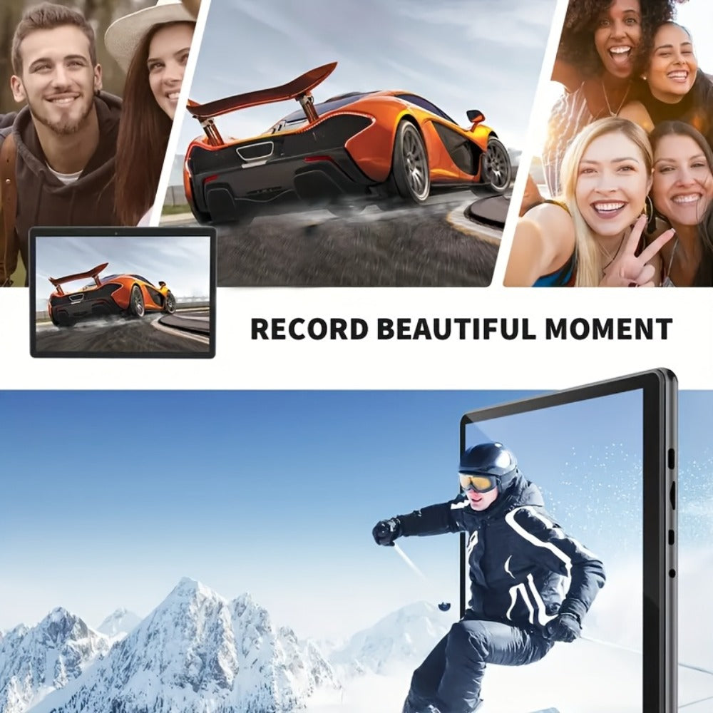 2-in-1 Tablet with Keyboard Android 15, 10.1 Inch 8GB RAM 128GB ROM 8000mAh Battery, 5G WiFi 16MP+5MP Dual Camera FHD IPS Display