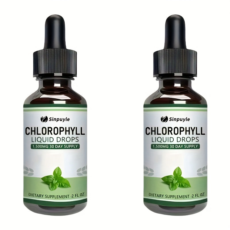 Chlorophyll Liquid Drops, Immune Support, Internal Deodoriser & Skin Health Supplement, Natural Mint Flavour