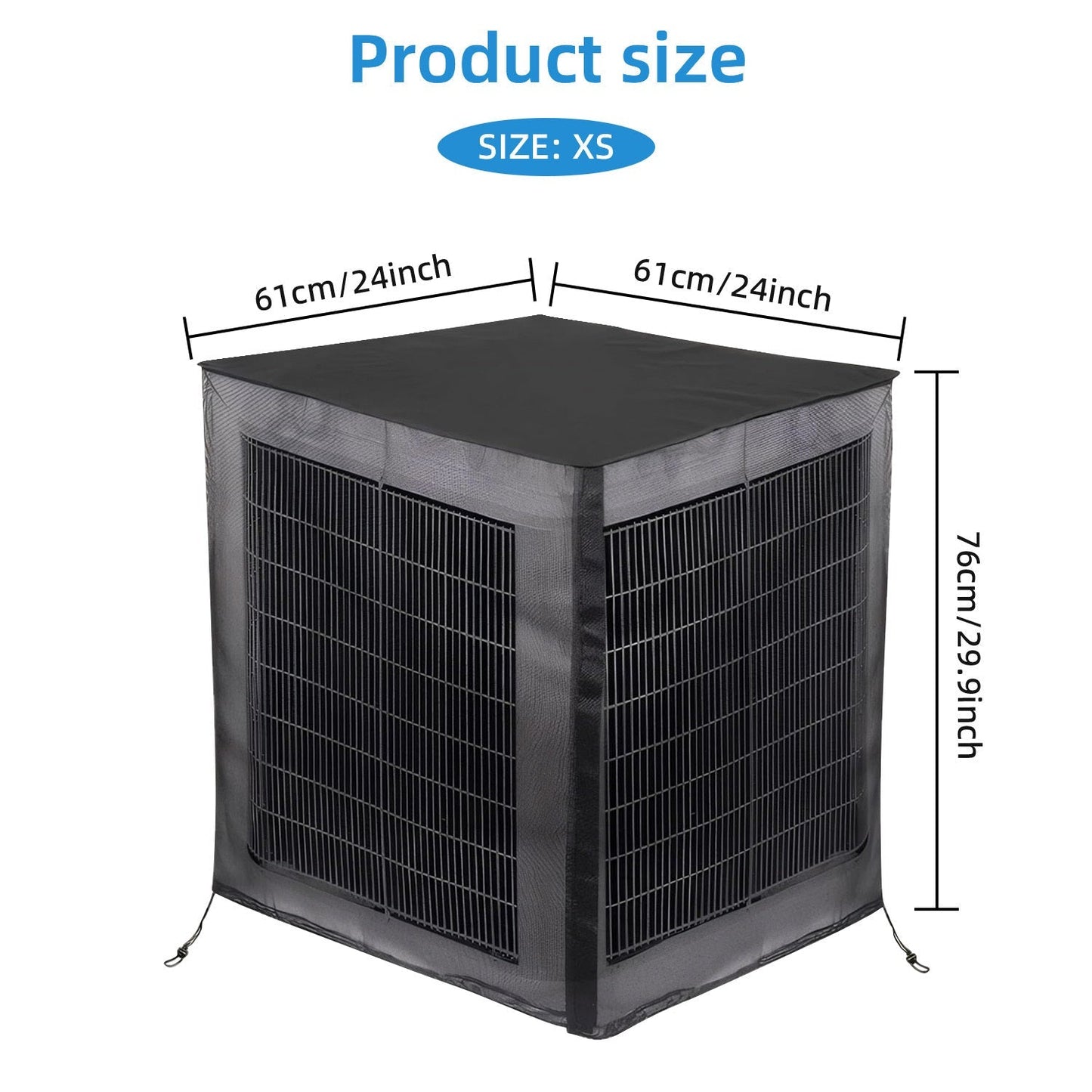 Outdoor AC Unit Cover Heavy Duty Waterproof Central Air Conditioner Cover with Mesh Vent Adjustable Straps UV Rain Snow Debris Bug Leaf