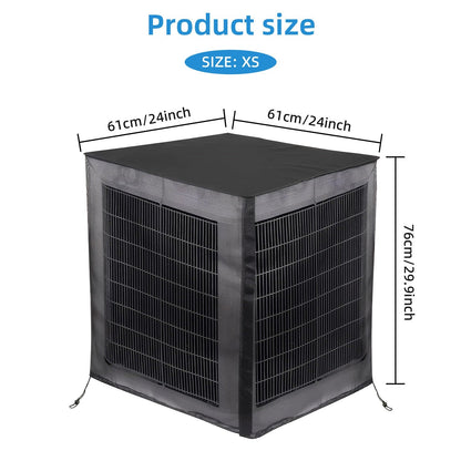 Outdoor AC Unit Cover Heavy Duty Waterproof Central Air Conditioner Cover with Mesh Vent Adjustable Straps UV Rain Snow Debris Bug Leaf