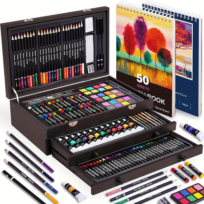175-Piece Deluxe Art Set in Wooden Case with the Listed Color, Size or Set Options for Everyday Use