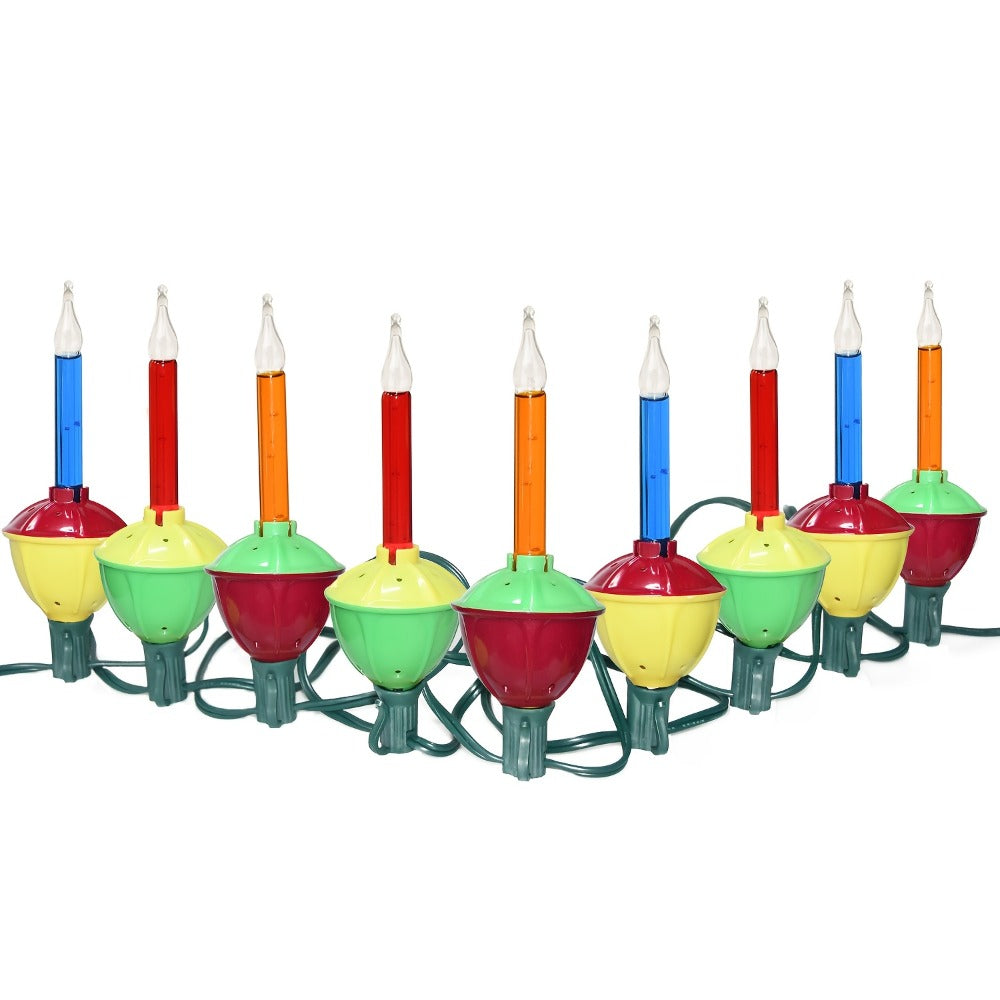 Christmas Bubble Lights 9 Pack Retro Multi Color, 8.8 Inch 5W E12 Base with 10 Bubble Bulbs 1 Spare