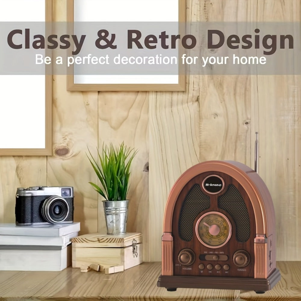 Portable AM FM SW Radio Bluetooth Speaker, Multi-Function Wireless Speaker with TF Card Player, Stereo Sound