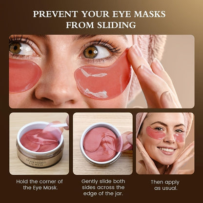 Caffeine Eye Masks with Collagen for Dark Circles & Puffiness, Under Eye Patches, Mild Formula, Unisex