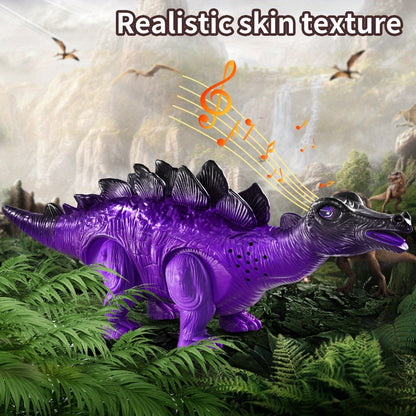 Electric Walking Dinosaur Toys Set of 3 with Sound, Light & Walking Functions, Interactive Moving Dino Toy Collection