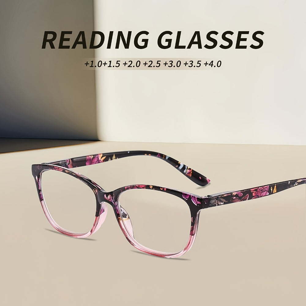 Reading Glasses – Four-Pair Oval Reader Set with Metal Spring Hinges and Mixed Colors with Multiple Strength and Color Options
