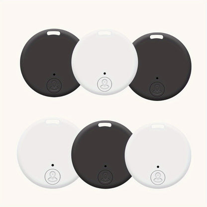 Six-Pack Round Bluetooth Key Finders in White, Black and Mixed Colors with App-Based Audible Locator