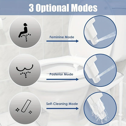 Bidet Attachment for Toilet Ultra-Slim, Non-Electric Cold Water Sprayer, Retractable Self-Cleaning Nozzle