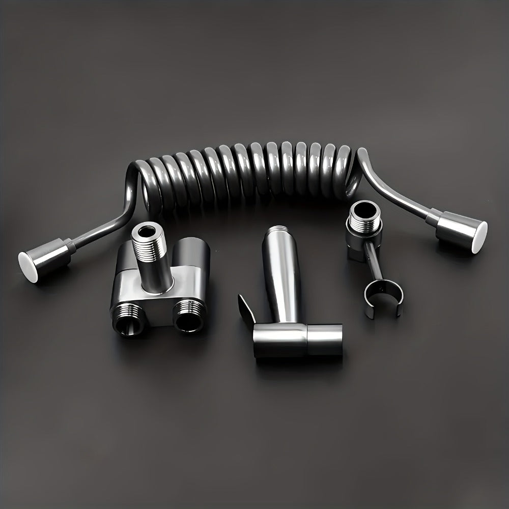 Bidet Toilet Spray Gun Angle Valve One In Two Out Handheld Flusher Booster Sprayer for Toilet for Entryways, Bedrooms and Living Spaces