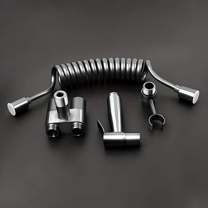 Bidet Toilet Spray Gun Angle Valve One In Two Out Handheld Flusher Booster Sprayer for Toilet for Entryways, Bedrooms and Living Spaces