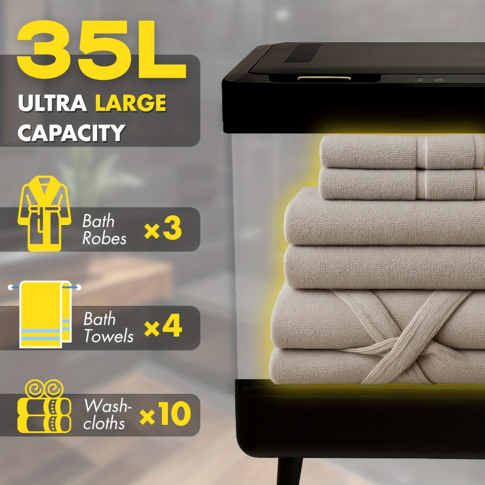 Electric Towel Warmer 35L Large Capacity Foldable Blanket Warmer with Timer & Drying Mode, Fast Heating