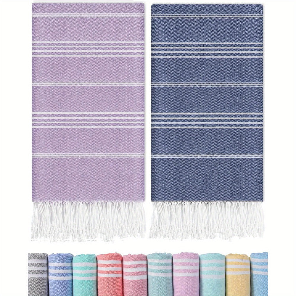 Turkish Beach Towels 2 Pack Sand Free Quick Dry Oversized Extra Large Lightweight Sandproof Compact Pool Swim Travel Camping Vacation Gift