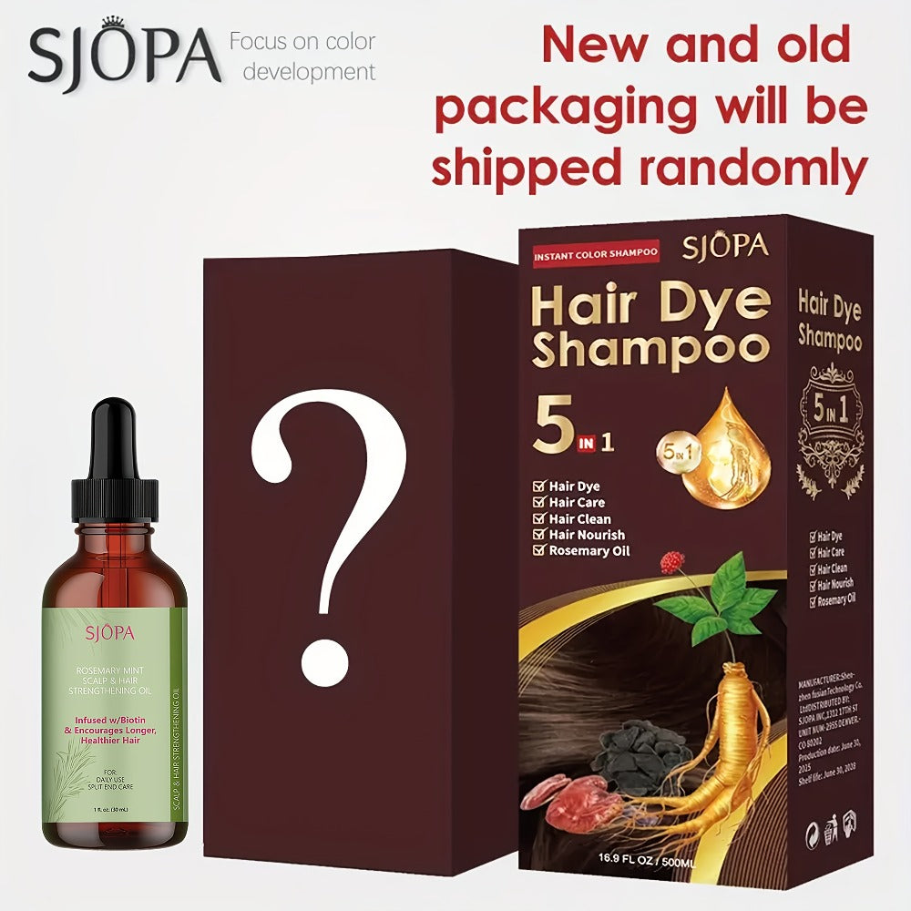 Hair Color Shampoo, SJOPA 5-in-1 16.9oz Bottle-and-Dropper Presentation with 12 Color Options