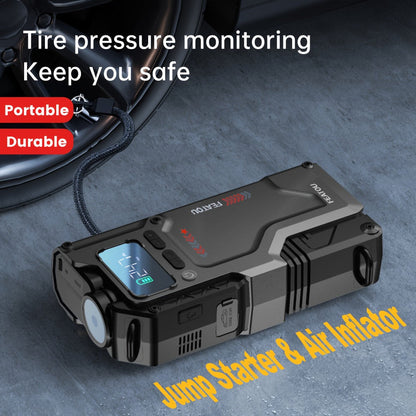 Jump Starter with Air Compressor 5000A/7000A Peak – 150PSI Digital Tire Inflator, Portable Battery Pack for 10L Gas & Diesel