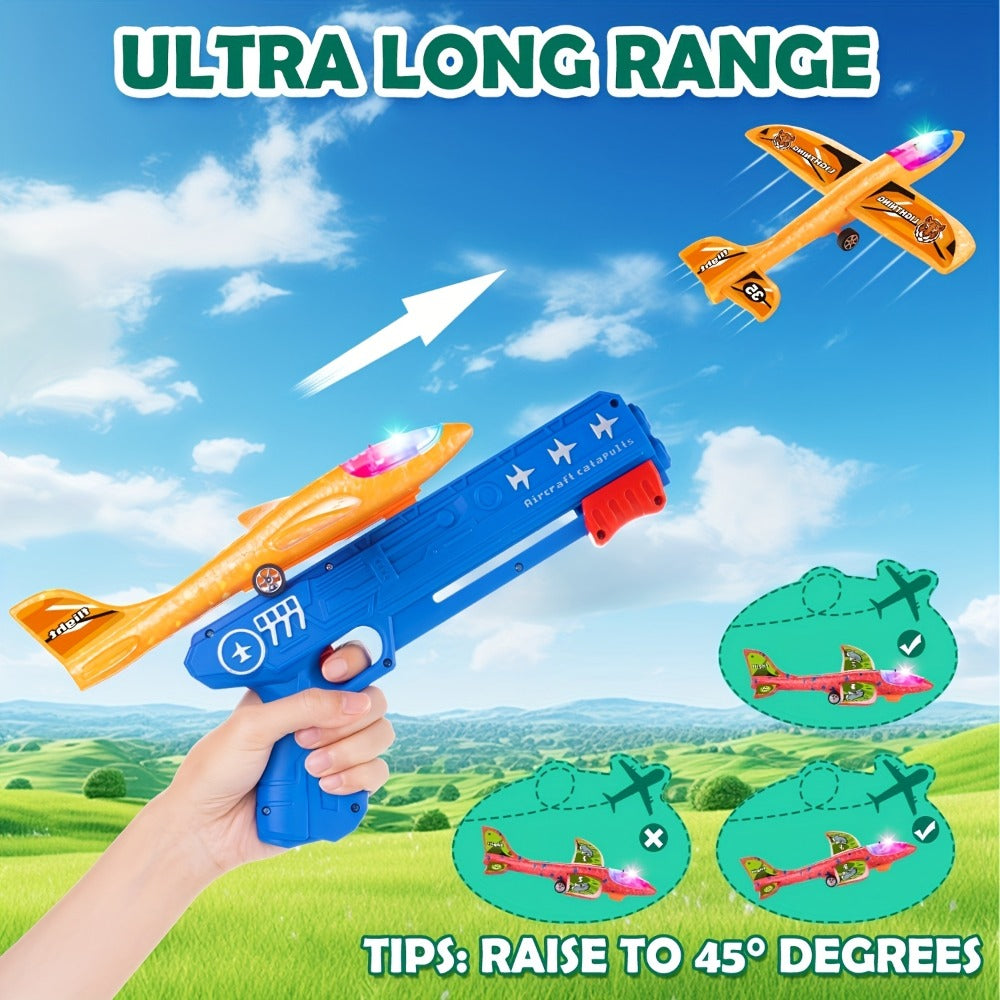 Airplane Launcher Toy Set with 3 Planes & Stickers for Kids Ages 3-12 with the Listed Color, Size or Set Options for Everyday Use