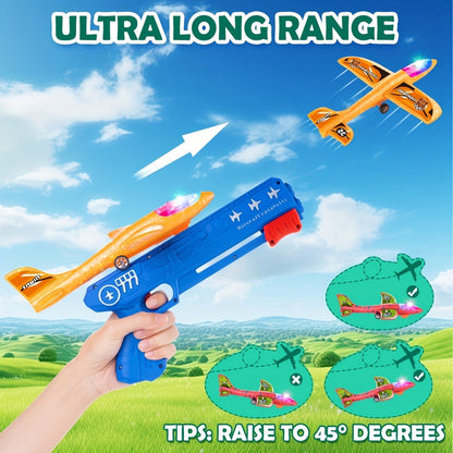 Airplane Launcher Toy Set with 3 Planes & Stickers for Kids Ages 3-12 with the Listed Color, Size or Set Options for Everyday Use