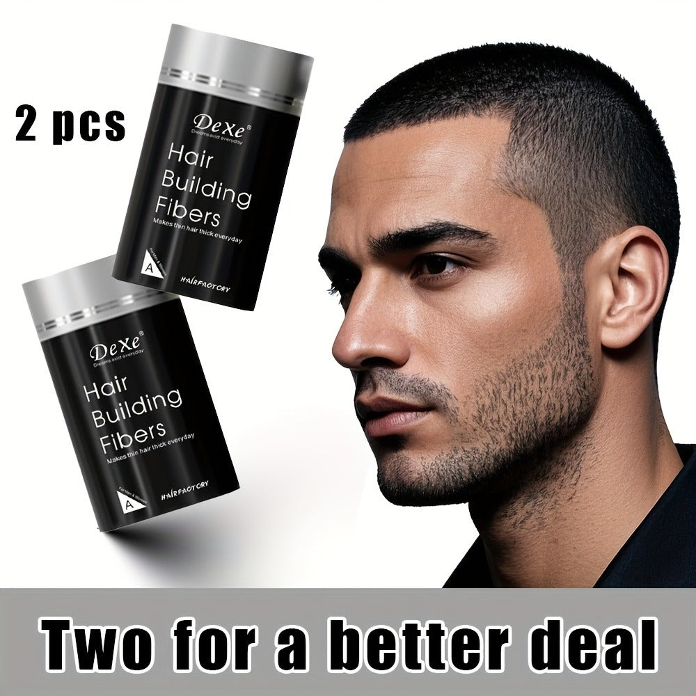 DeXe Hair Fiber Powder 2pcs x 22g, Natural Fine Thickening Fibers for Thinning Hair & Bald Spot Coverage