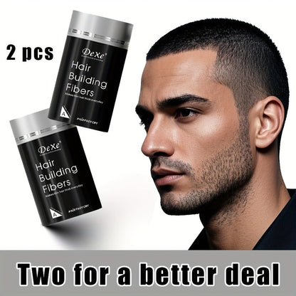 DeXe Hair Fiber Powder 2pcs x 22g, Natural Fine Thickening Fibers for Thinning Hair & Bald Spot Coverage