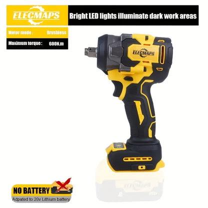 Brushless Impact Wrench for Dewalt 20V Battery - 1/2 Inch -Ft High Torque Electric Impact Gun, 3300 RPM for Cars & Home Use