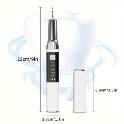 Electric Teeth Cleaner Kit with 2 LED Lights & Mirror, 5 Adjustable Modes, 2 Replaceable Heads