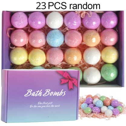 Bath Bombs Gift Set 23pcs Handmade Bubble Bath Fizzes with Essential Oils for Women Wife for Bath Time, Home Spa and Personal Care