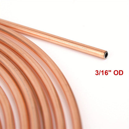 3/16" Brake Line Tubing Kit – Copper Nickel 25ft with 32 Fittings & Stainless Steel Clamps | Brake Line Repair Kit for American Cars & Most