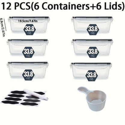Food Storage Containers Set BPA-Free Airtight – Meal Prep Containers with Easy-Snap Lids Labels & Marker 24 48pcs Pantry Kitchen Organizer