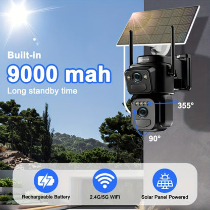 Security Camera QW8 2K Solar Model with 10x Optical Zoom, 360 PTZ, Color Night Vision and IP66