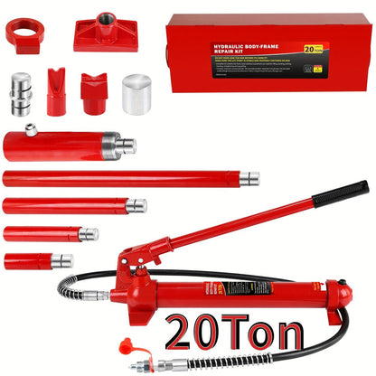 Porta Power Hydraulic Jack Kit 4 / 10 / 20 Ton, High Carbon Steel Body Repair Ram Set for Pulling Pushing Lifting Bending Straightening