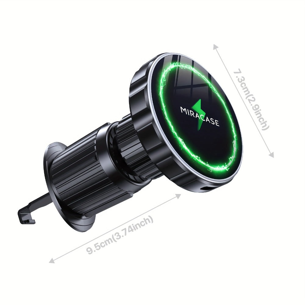 15W Magnetic Wireless Car Charger – Air Vent Mount with N52 Strong Magnet, Fast Charging for iPhone 17 Pro Max / 16 / 15 / 14 / 13 / 12